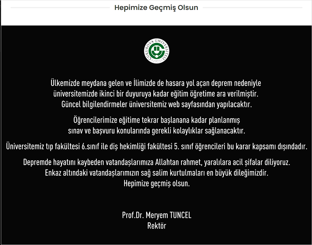 Rektörlükten Açıklama